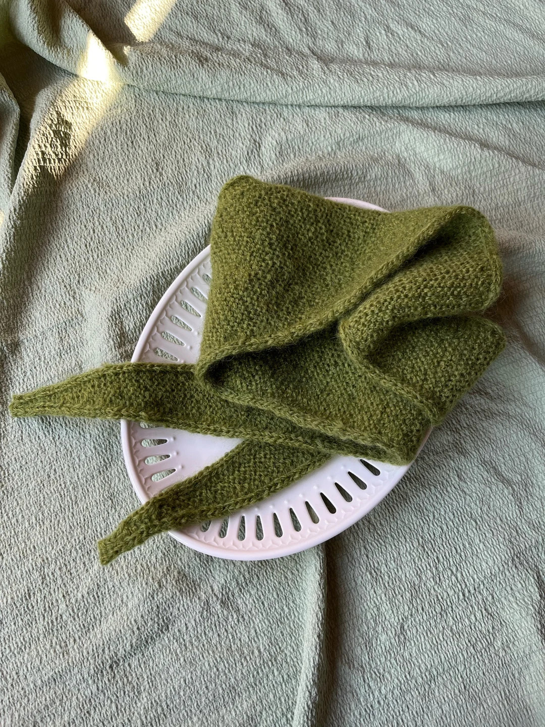 Handmade Sophie Scarf, Knitted Merino Scarf, Triangle Scarf, Unisex Neck Scarf, Croissant Scarf, ... | Etsy (US)