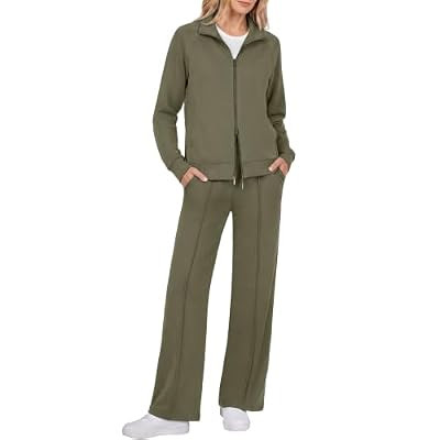Casly Lamiit 2 Piece Tracksuits for Women Zip Up Lounge Travel Sets | Mock Neck Sweatshirt, Doubl... | Amazon (US)