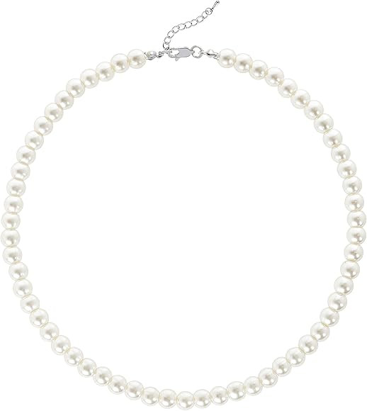 BABEYOND Round Imitation Pearl Choker Necklace Wedding Pearl Necklace for Brides White | Amazon (UK)