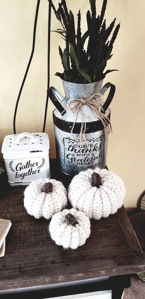 Crochet Pumpkins Knitted Pumpkins Farmhouse Fall Decor | Etsy | Etsy (US)