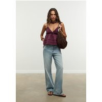 Stradivarius Strappy top with lace trim Purple M | Stradivarius (UK)
