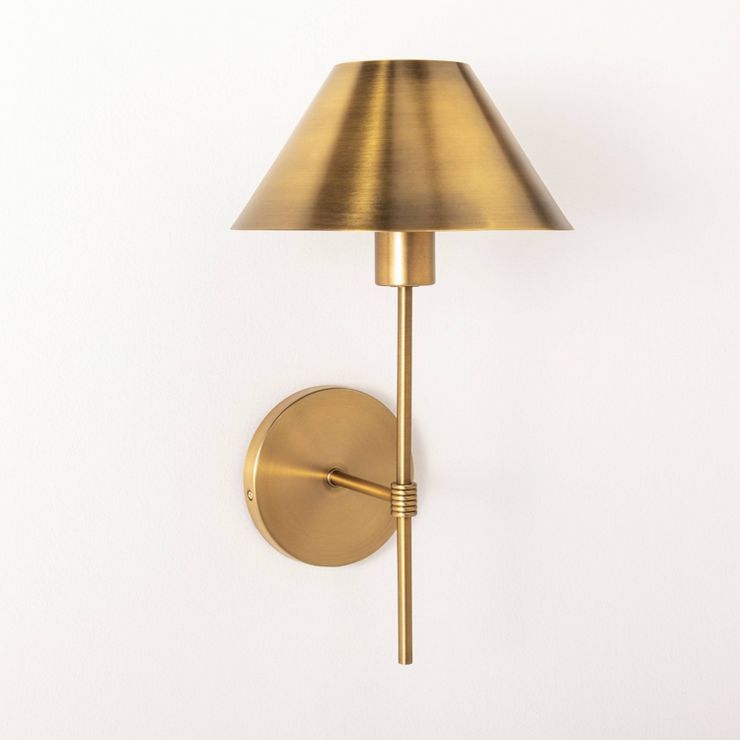 Metal Sconce Wall Light (Includes LED Light Bulb) Brass - Threshold™ designed with Studio McGee | Target