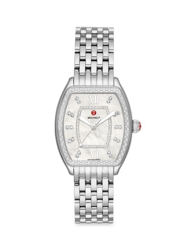 31MM Stainless Steel, Mother-Of-Pearl & Diamond Bracelet Watch | Saks Fifth Avenue OFF 5TH
