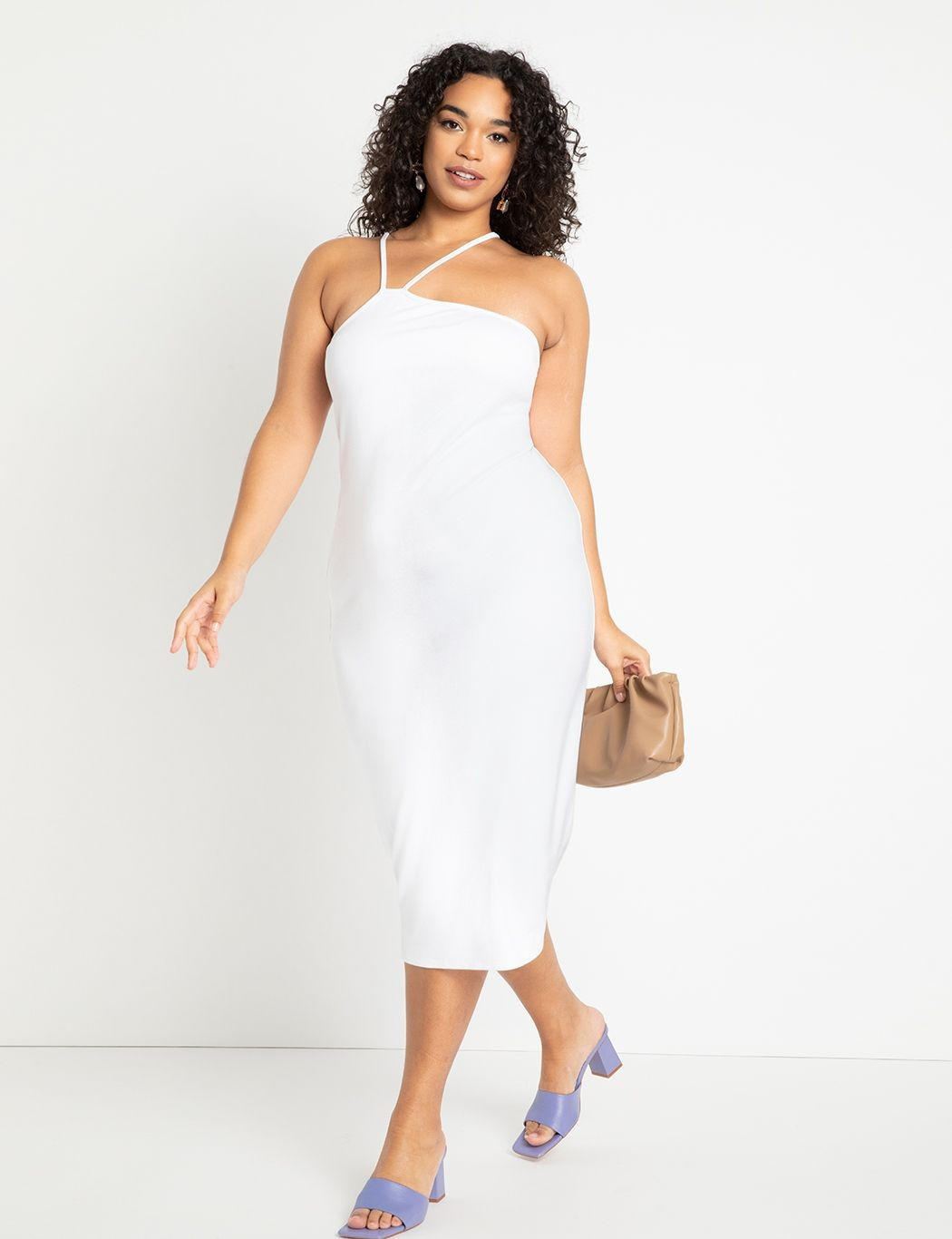 Asym Strap Ribbed Dress | Women's Plus Size Dresses | ELOQUII | Eloquii