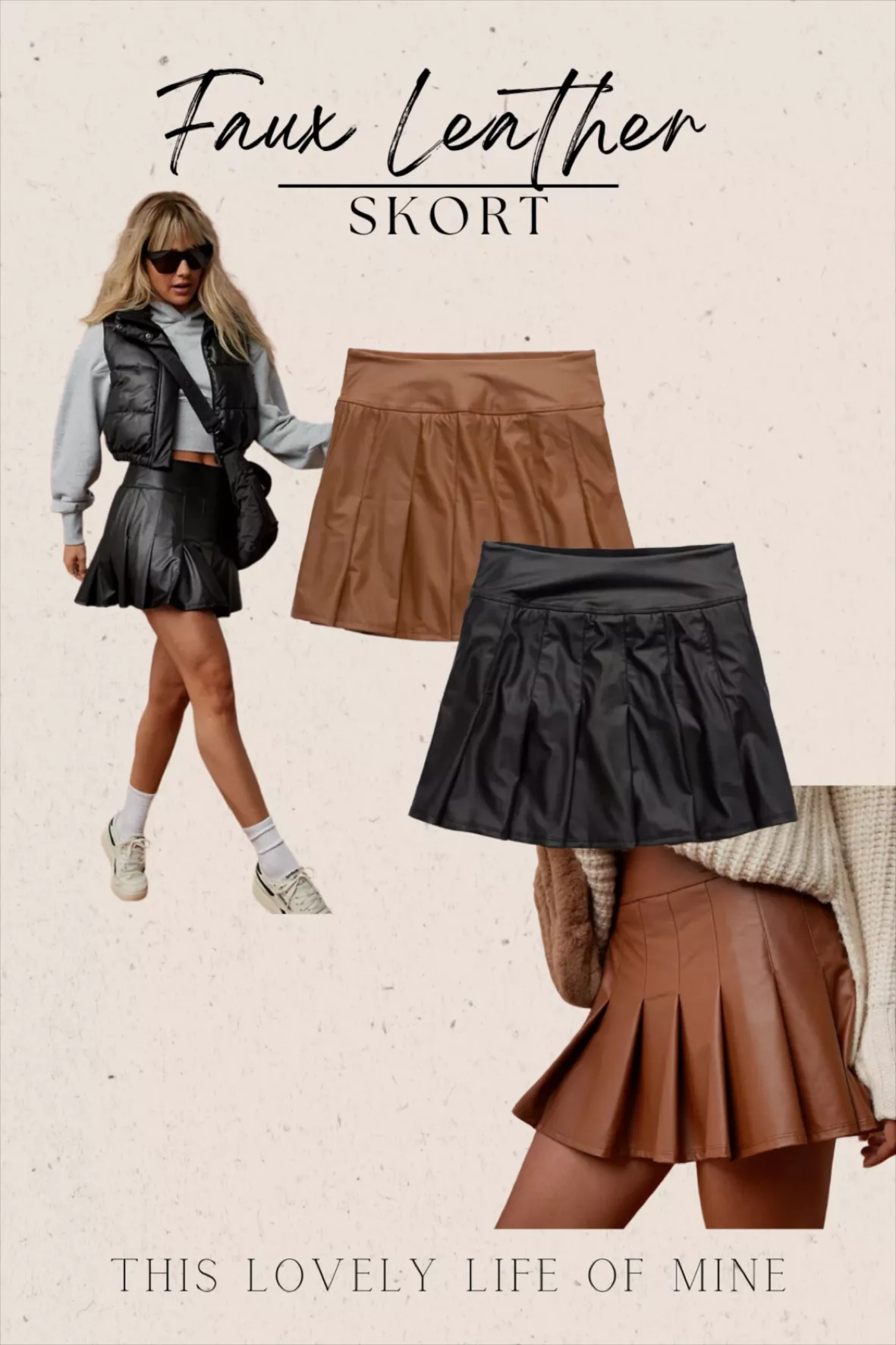 OFFLINE By Aerie Real Luxe Faux Leather Skort