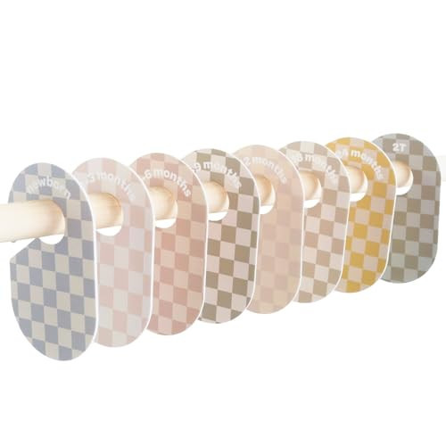 3 Sprouts Baby Closet Dividers 8-Piece Set Newborn to 2T - Double-Sided Organizer for Nursery Clothing Storage - Checkerboard | Amazon (US)