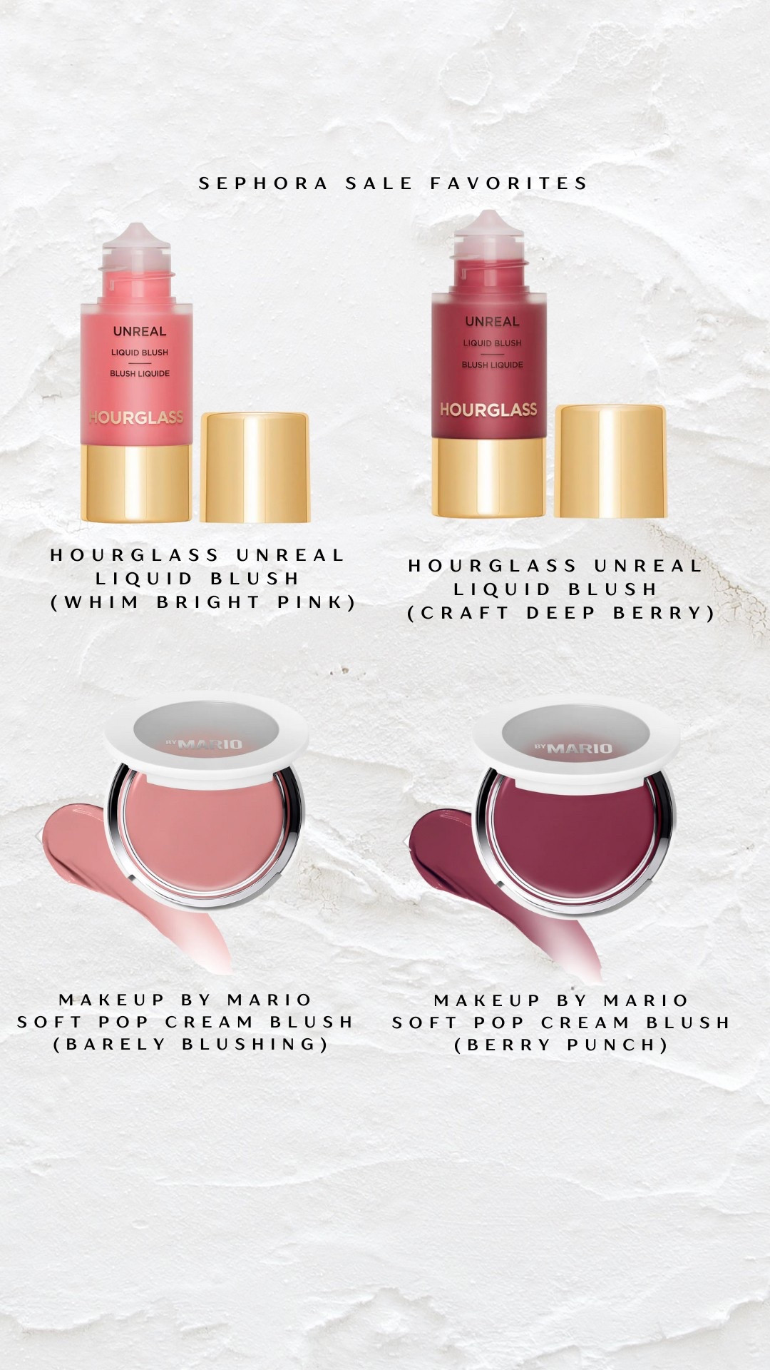 The Sephora Sale starts 4/4 and these are some of my favorite liquid blush that I highly recommend getting during the sale! It is definitely the time to stock up on products you love and try products you have always wanted to try! 


Sephora Sale Dates 
4/4 - 4-14 VIB Rouge 20% 
4/8-4/14 VIB 15% 
Insider 4/8-4-14 10% off 

#sephora #sephorasale #beautyfavorites

#LTKFindsUnder50 #LTKSaleAlert #LTKBeauty