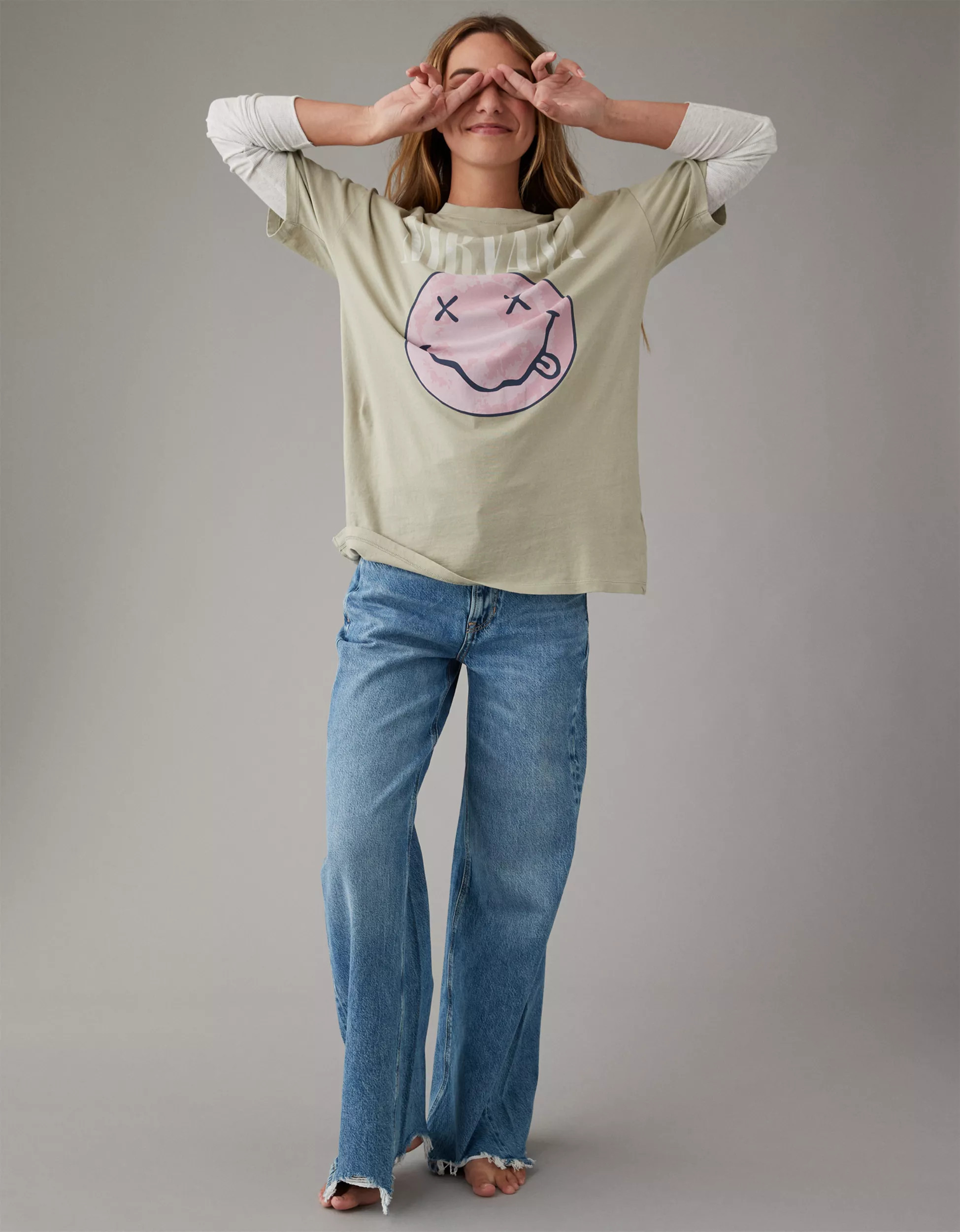 AE Oversized Nirvana Graphic Tee | American Eagle Outfitters (US & CA)