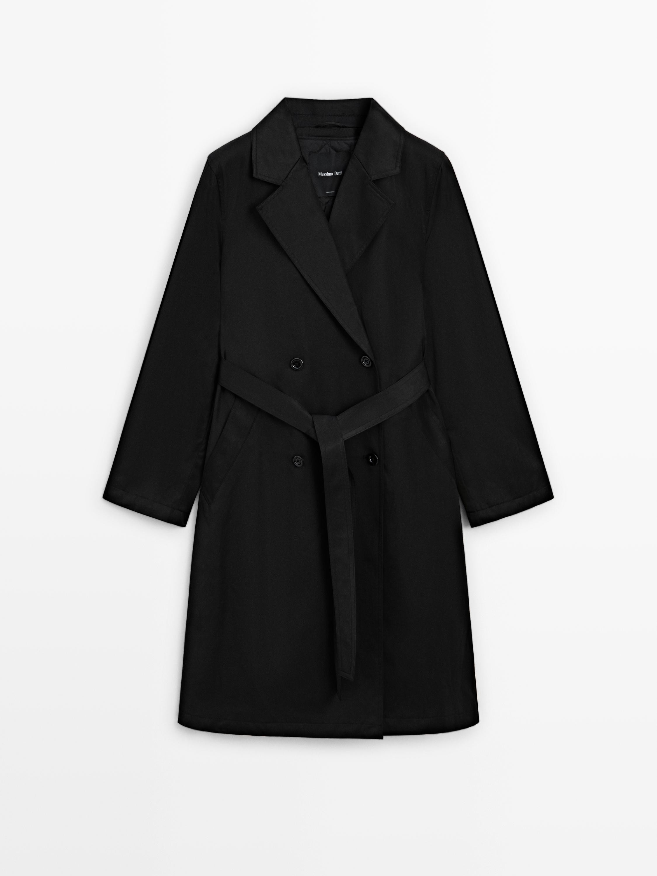 Long water-repellent trench coat with inner waistcoat | Massimo Dutti UK