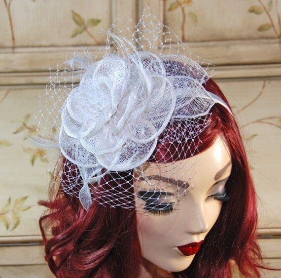 White Fascinator Hat - Kentucky Derby Hat - Tea Party Fascinator - British Wedding Bridal Hat - Kate | Etsy (US)