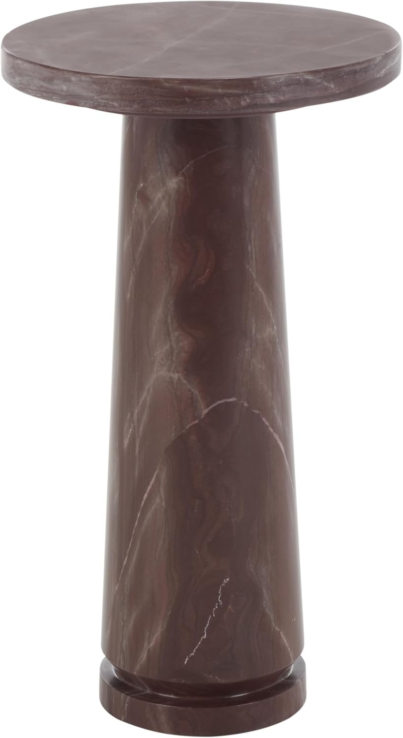 SAFAVIEH Couture Collection Valentia Pink Marble Round Accent Table | Amazon (US)