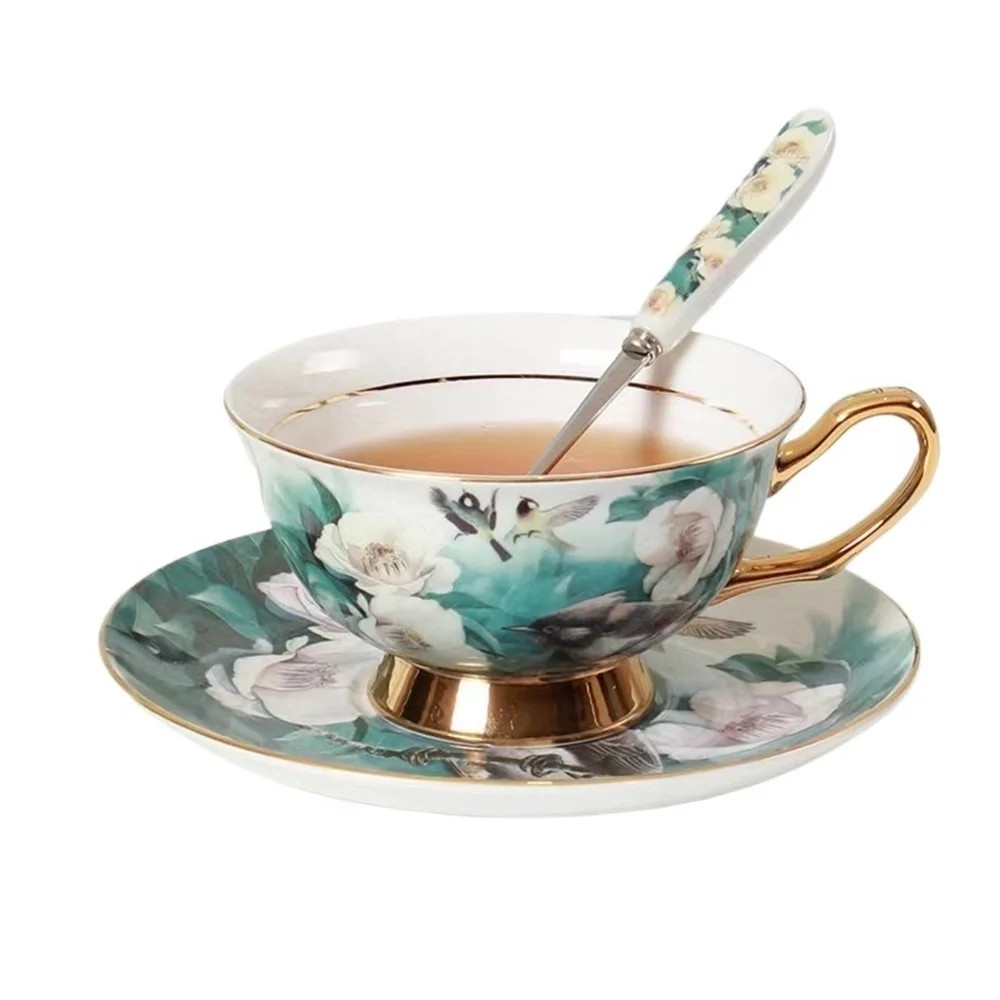 8.45 oz Ceramic Coffee Cup and Saucer Sets for Home Office Milk Tea Latte Cappuccino | Walmart (US)
