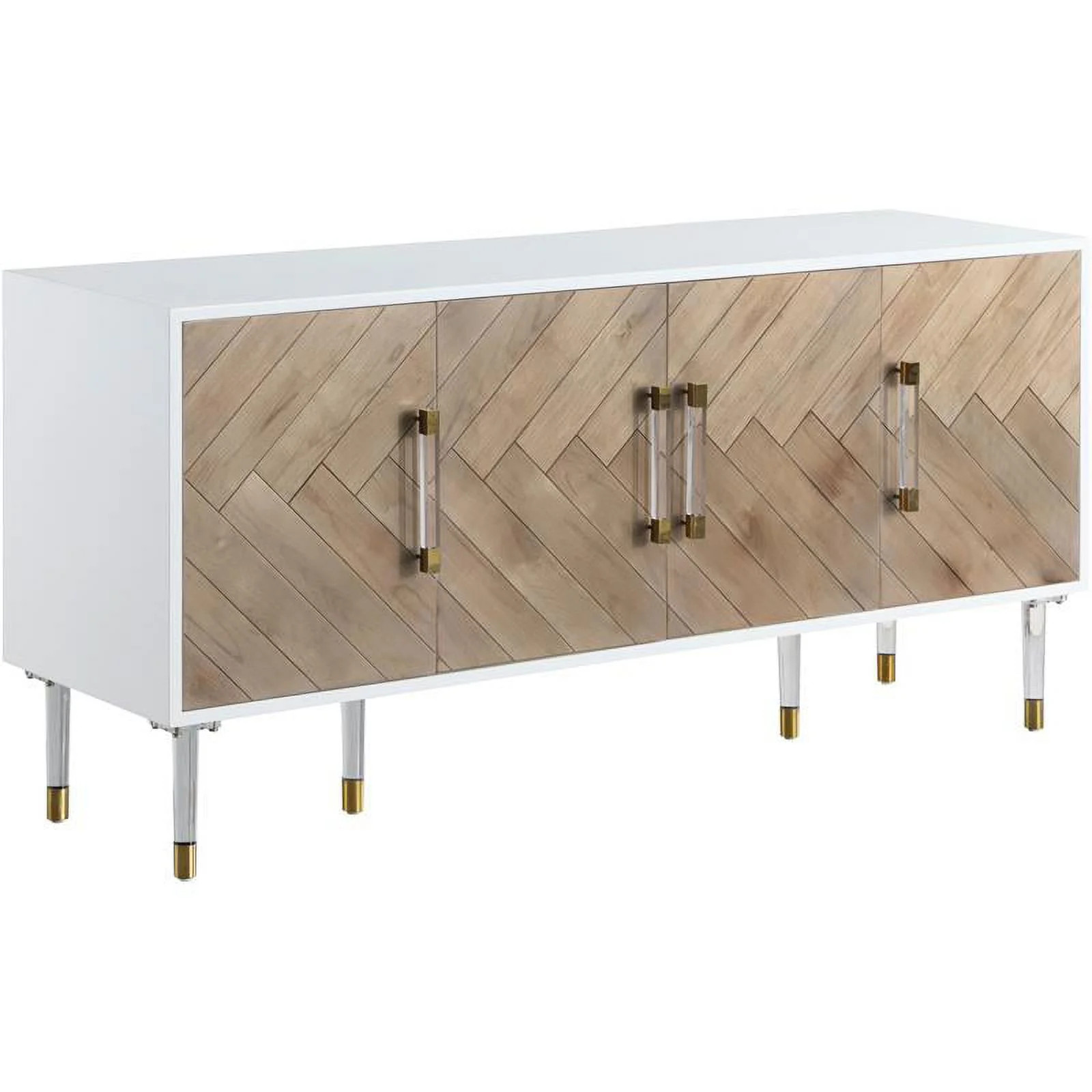 Pemberly Row Contemporary Solid Wood Sideboard / Buffet in White - Walmart.com | Walmart (US)