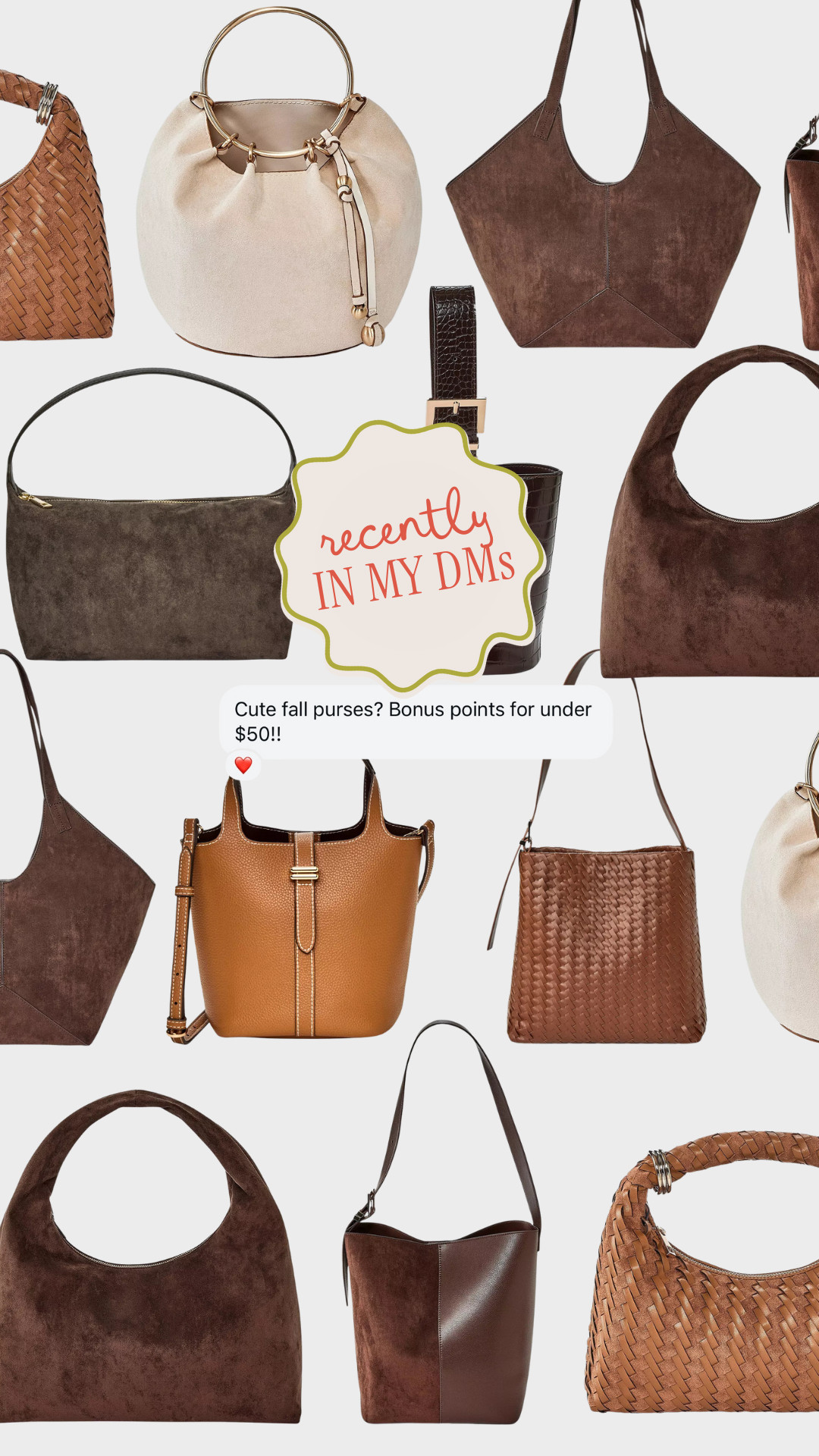 Target fall purses have been so so good!! Linking a few Amazon and others too! 

 #LTKSeasonal #LTKFindsUnder50 #LTKItBag