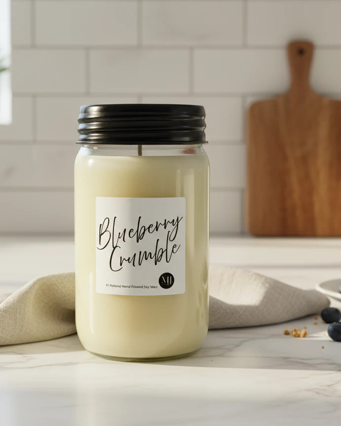 Lemon Blueberry Crumble | Mason Jar Candle | MJHome