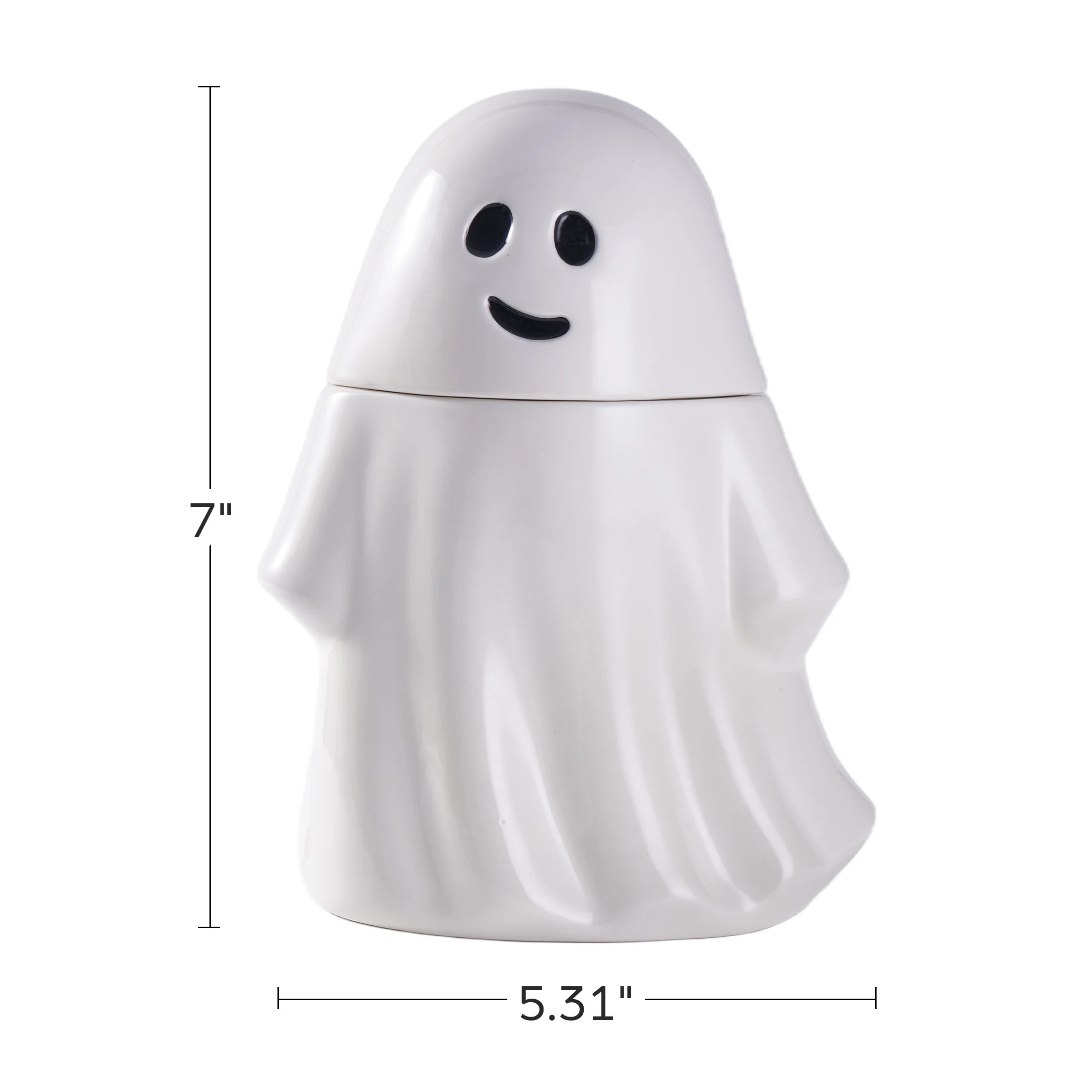 Way to Celebrate Halloween Earthenware Ghost Treat Jar, Food Storage | Walmart (US)