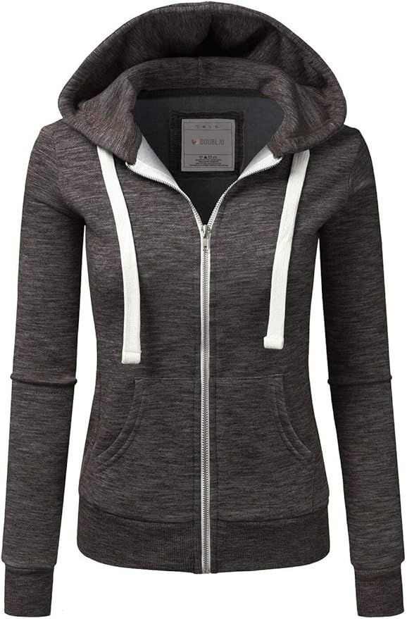 DOUBLJU Lightweight Thin Zip-Up Hoodie Jacket for Women with Plus Size | Amazon (US)