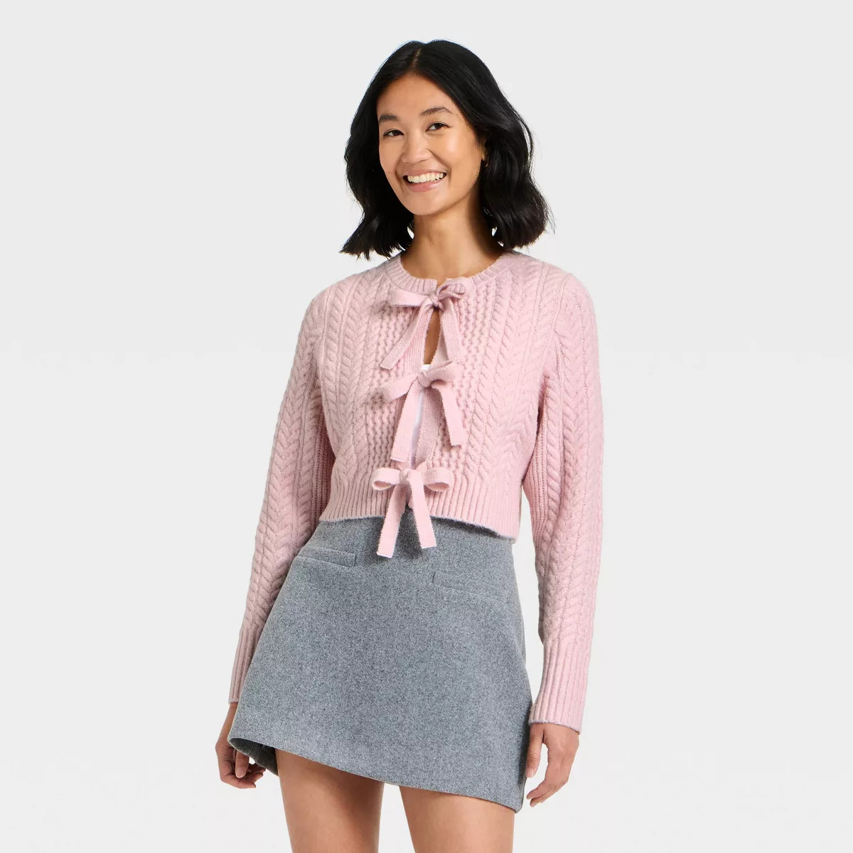 Women's Long Sleeve Bow Cardigan Sweater - A New Day™ | Target