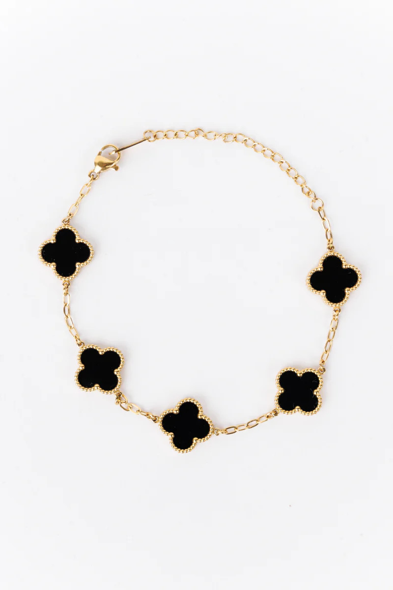 Alora Clover Bracelet- Black | Avara