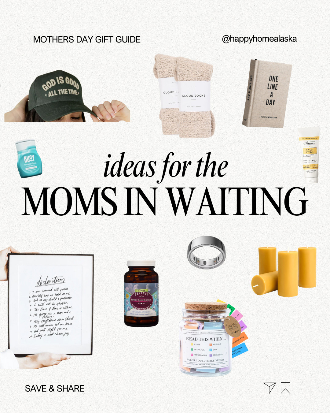 the mothers day gift idea list continues! this is a list for those who are on their journey to becoming mothers. 

I can't link everything here so if you don't see the product listed here (or want to get a coupon code), all the links are posted on my website. Sales/coupon codes are listed there too!! https://happyhomealaska.com/mothers-day-gift-idea-list/ 

 #LTKGiftGuide #LTKHome #LTKFindsUnder100
