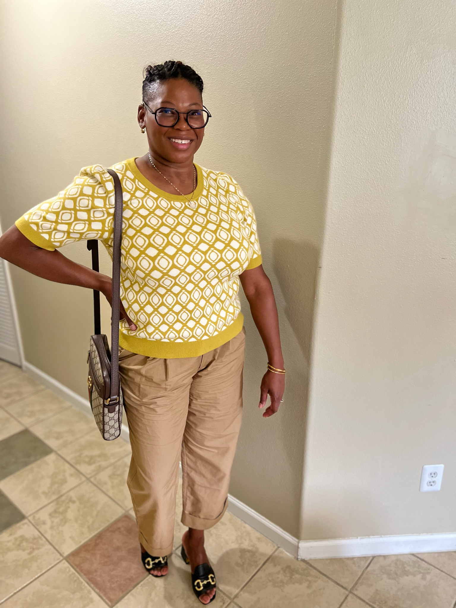  This Anthropology top is super soft and comfy as well as the Gucci sandals! Perfect for a beautiful Sunday.

#LTKFind