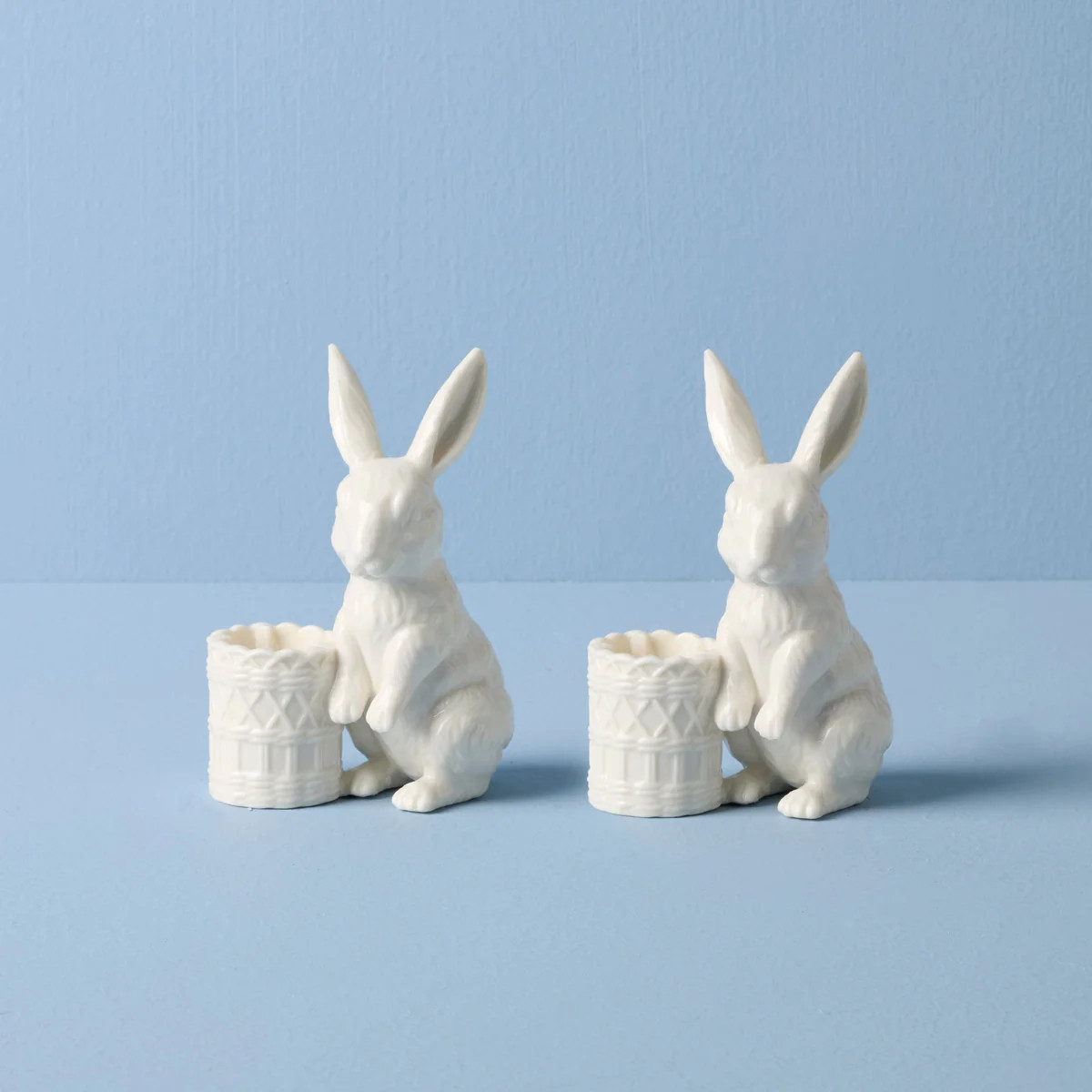 Wicker Creek Bunny Candle Holders - Set of 2 | Lenox