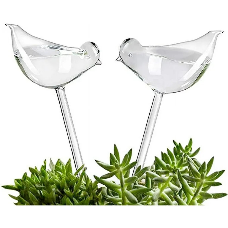 2 Pack Plant Waterer Self Watering Globes,Bird Shape Design Hand Blown Transparent Durable Clear ... | Walmart (US)