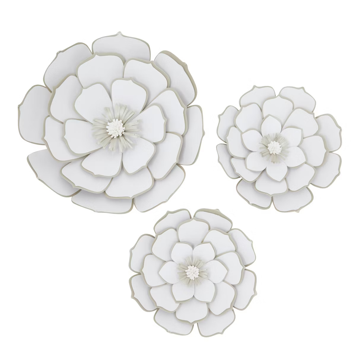 Juvale 3 Pieces White 3D Paper Flowers for Wall Decor, Arts and Crafts | Target