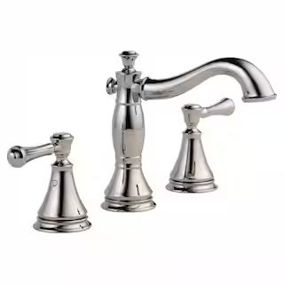 Delta Cassidy 8 in. Widespread 2-Handle Bathroom Faucet with Metal Drain Assembly in Polished Nic... | The Home Depot
