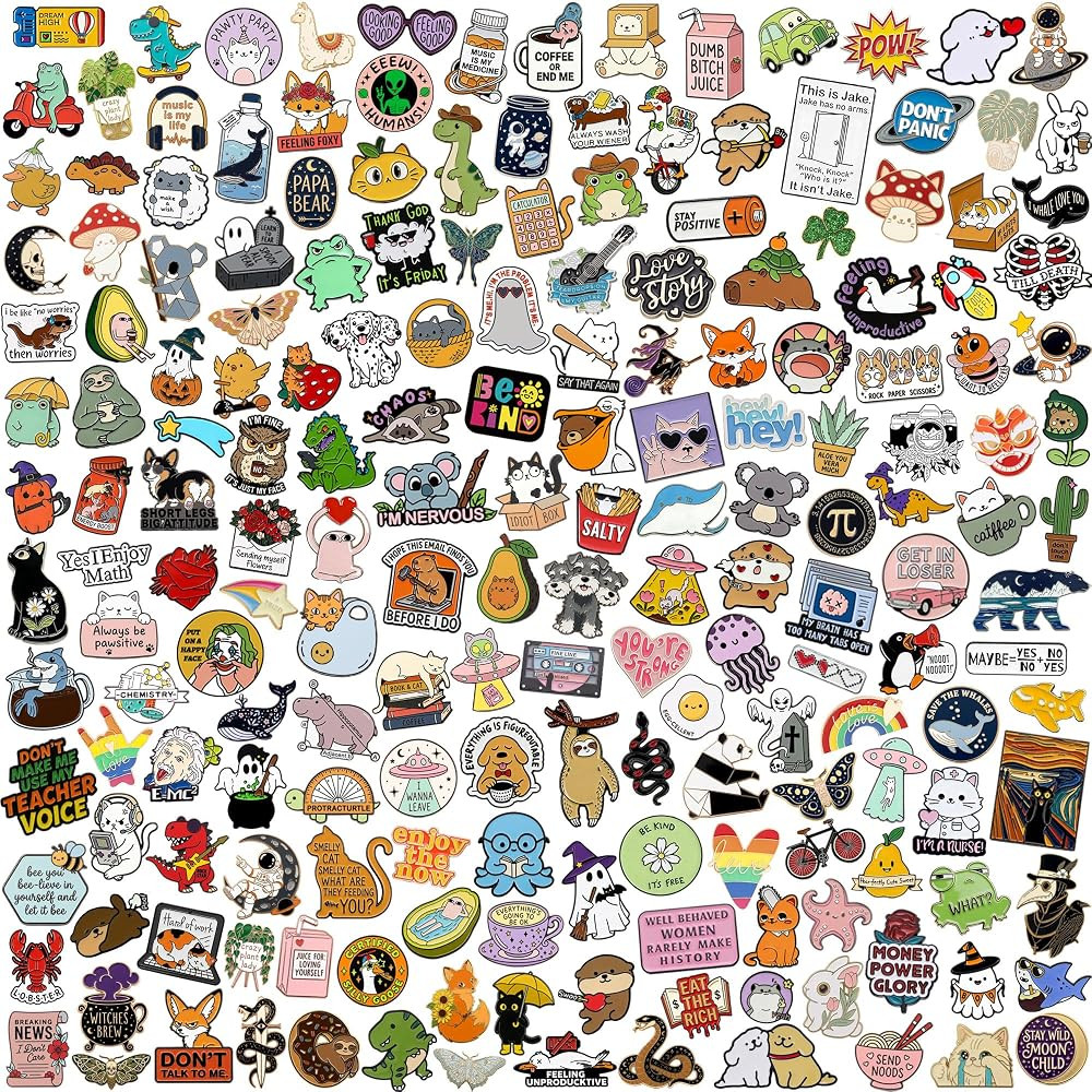 SINCCO 20/40/50/80 PCS Cute Enamel Backpack Pins, Funny Enamel Pins Bulk Set Cool Button Pins Aes... | Amazon (US)