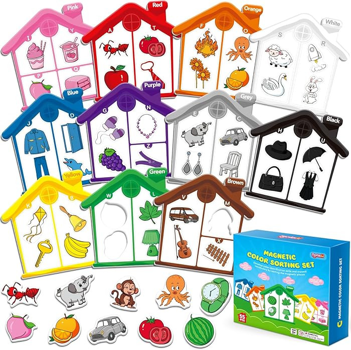 Torlam Magnetic Color Sorting Toys Alphabet Games Learning ABC Letter Recognition Color Shape Mat... | Amazon (US)