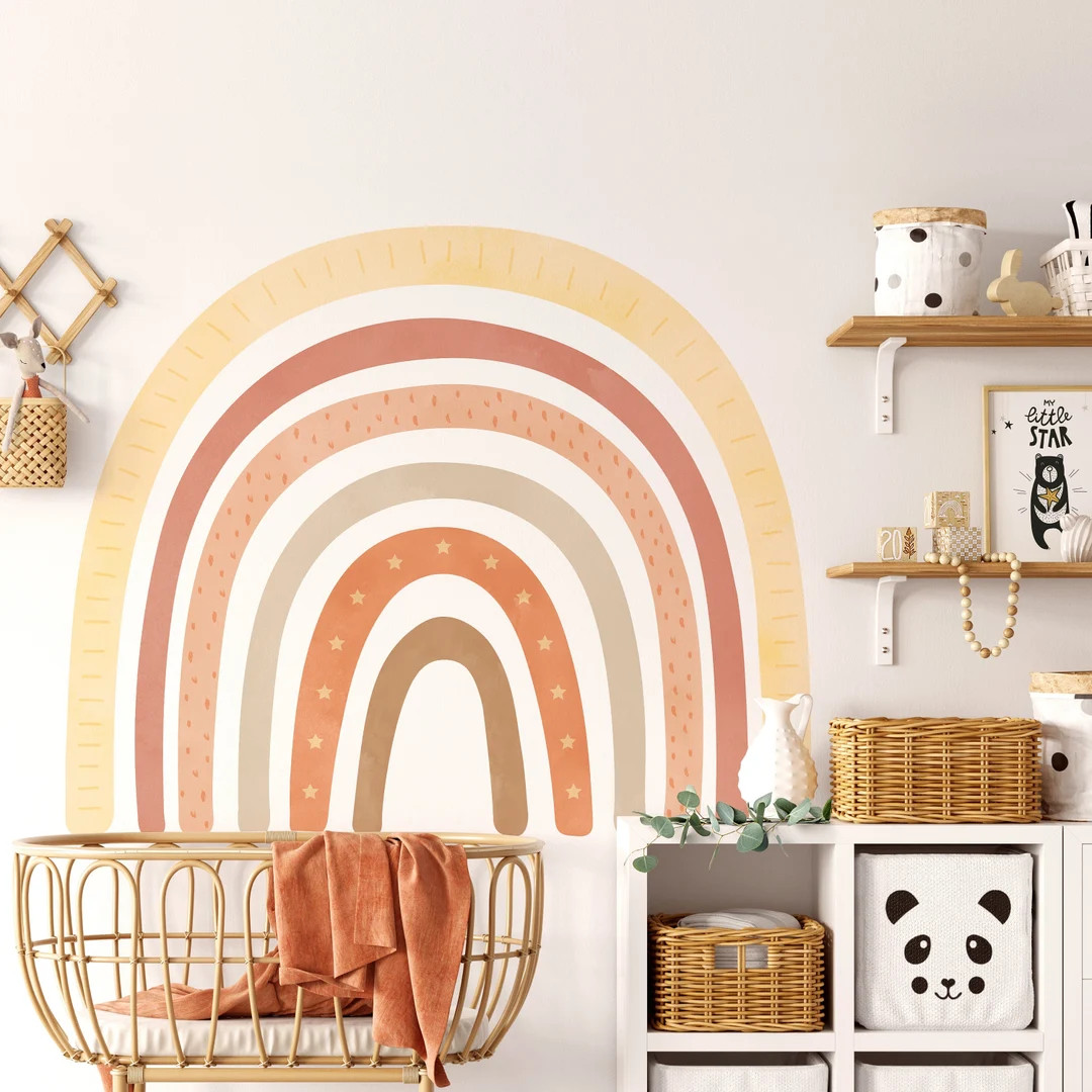 Sky Arch Rainbow Wall Decal - Wall Sticker Rainbow - Boho Earthy Tones Rainbow - Peel and Stick W... | Etsy (US)