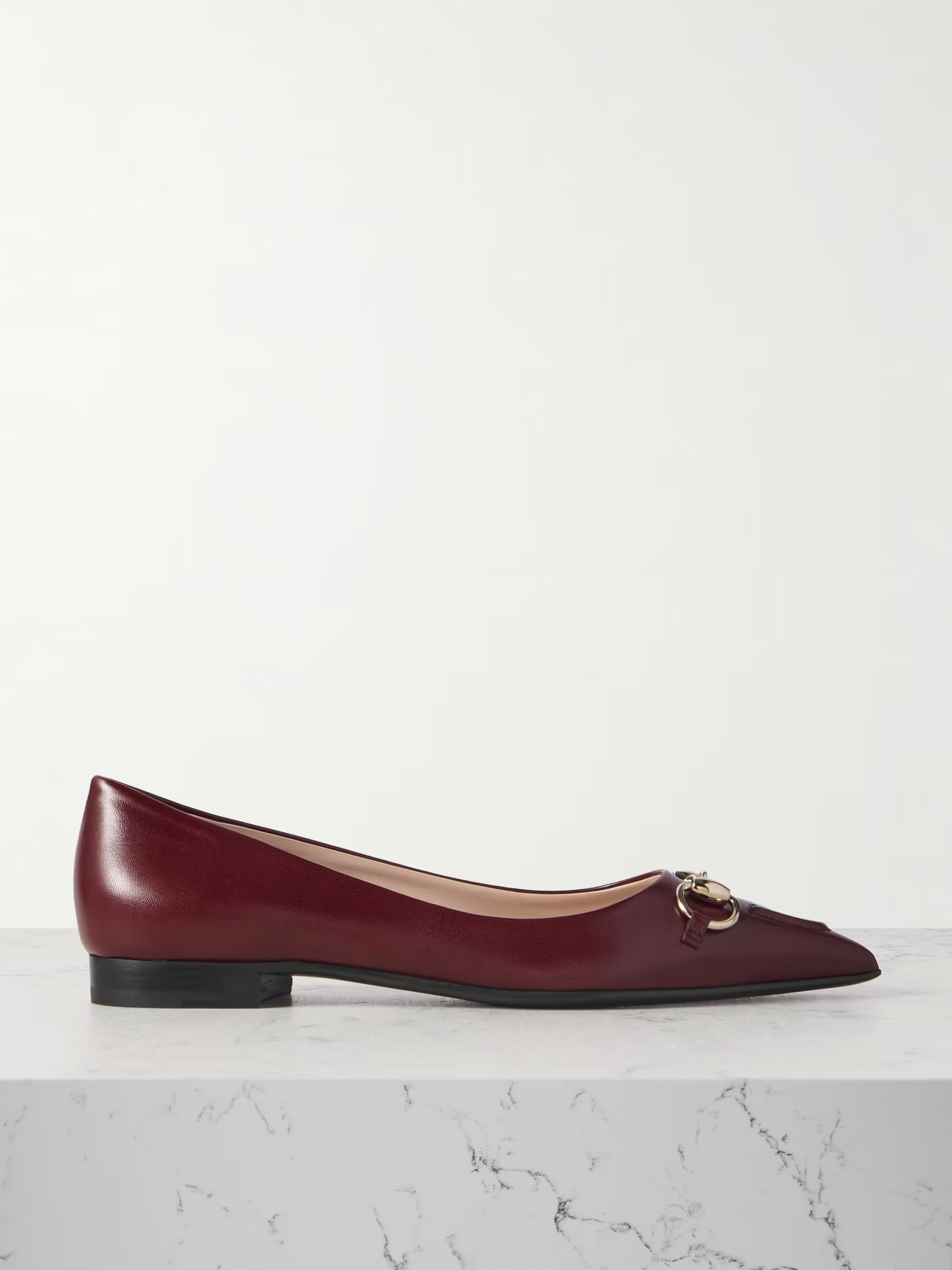 Erin horsebit-detailed leather point-toe flats | NET-A-PORTER (UK & EU)