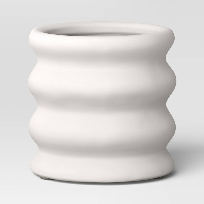 Earthernware Ribbed Indoor/Outdoor Planter White - Opalhouse™ designed with Jungalow™ | Target