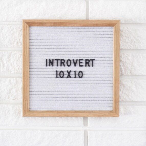 Last Call - Ready to Ship! - 10x10" Introvert Letter Board - Oak Frame - Felt Board with 300+ Bla... | Etsy (US)