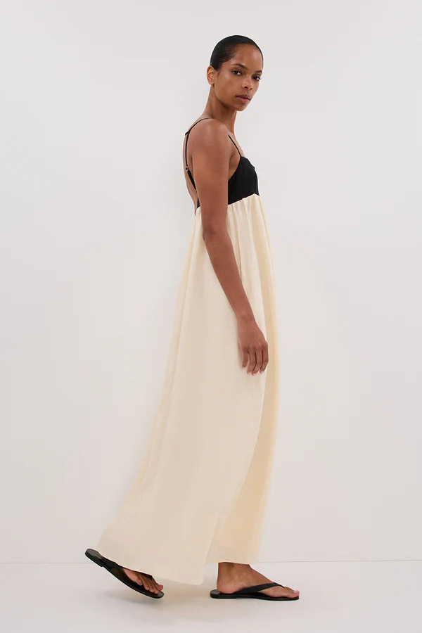 ELENA BUTTERMILK LINEN MAXI DRESS | DISSH