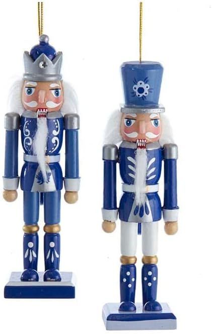 Kurt S. Adler Wooden 6" Nutcracker Christmas Tree Ornaments Festive Decoration (Set of 2 Indigo D... | Amazon (US)