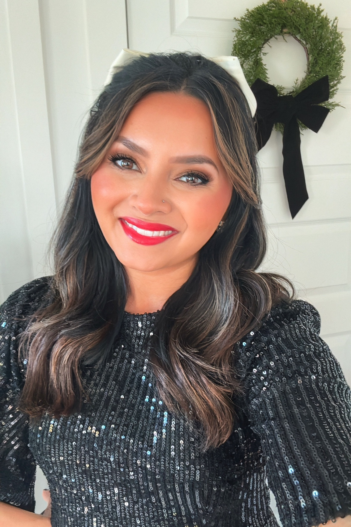 Red lipstick shade 21 Rouge Paradox

Holiday Outfits 
Holiday style 
Christmas outfit 
Holiday party
Christmas style 
Christmas party 

Honey Sweet Petite 
Honey sweet petite 

#LTKHoliday #LTKStyleTip #LTKBeauty