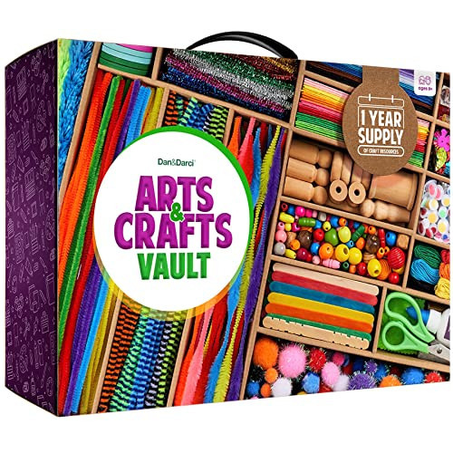 Dan&Darci Arts and Crafts Vault - Craft Supplies Kit in a Box - Christmas Gift for Kids Ages 4 5 6 7 8 9 10 11 & 12 Year Old Girls & Boys - Crafting Set Kits - Gift Ideas for Kid Art Activity Gifts | Amazon (US)