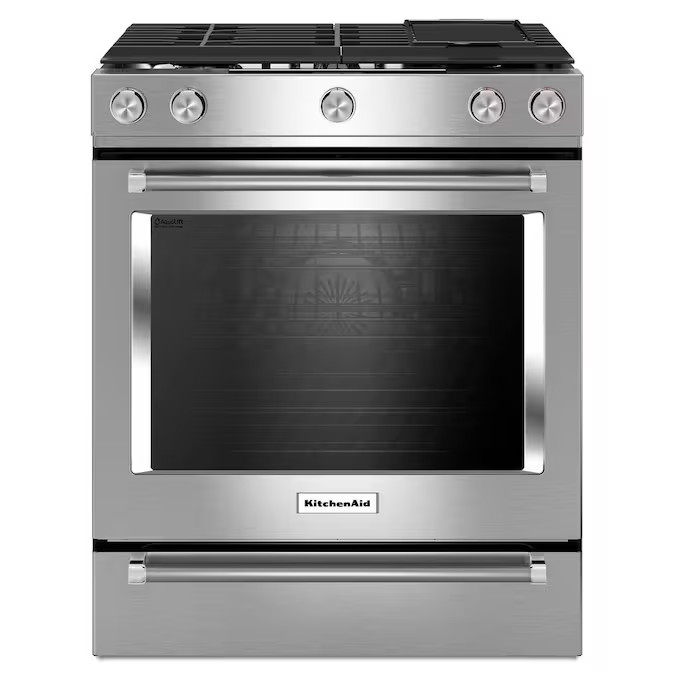 KitchenAid 30-in Deep Recessed 5 Burners Self-Cleaning Convection Oven Slide-In Dual Fuel Range (... | Lowe's