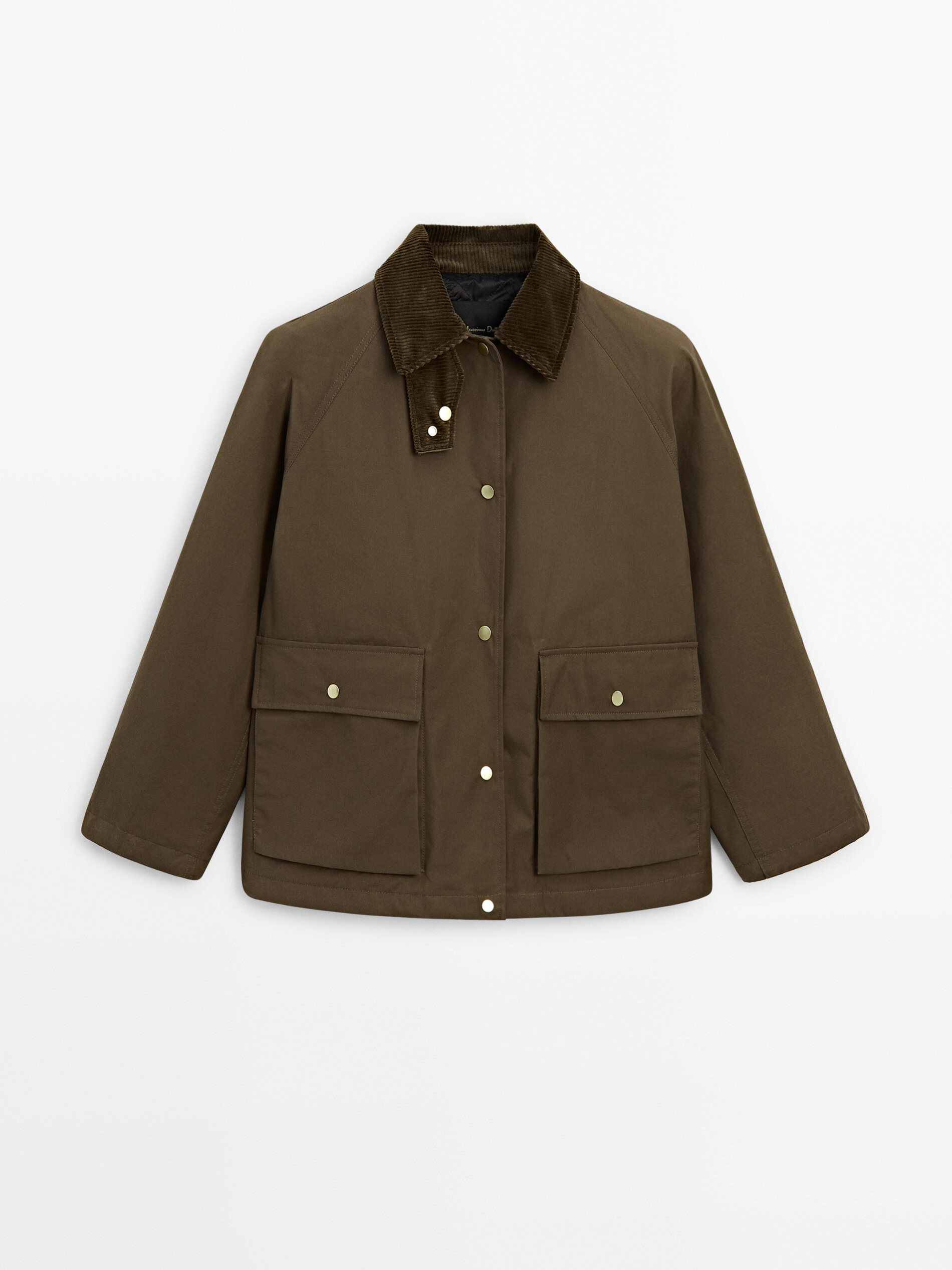 100% cotton waxed parka with snap buttons | Massimo Dutti US