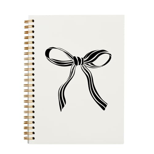 OXW Trendy Coquette Black Bow Notebook, Preppy Aesthetic Journal Notebooks for Note Taking Work, Coquette School Supplies, College Ruled Hardcover Spiral Notebook 5.5 x 8.3 | Amazon (US)