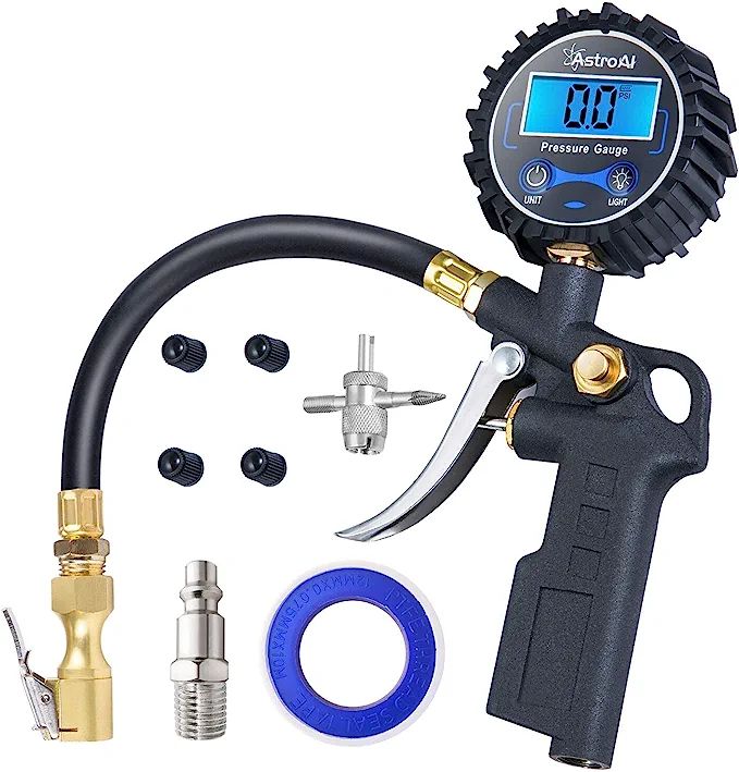 Amazon.com: AstroAI Digital Tire Pressure Gauge with Inflator, 250 PSI Air Chuck and Compressor A... | Amazon (US)