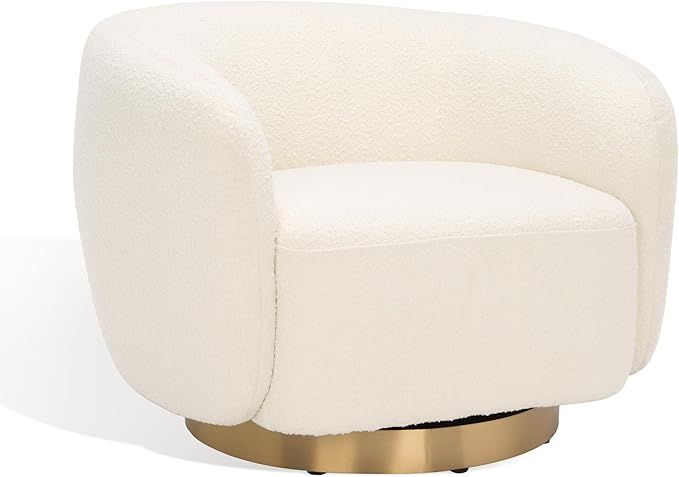 Safavieh Couture Collection Bernard Ivory/Gold Boucle Swivel (Fully Assembled) Accent Chair | Amazon (US)