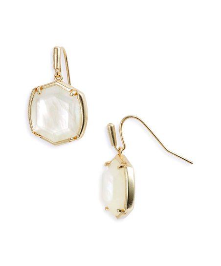 Mother-of-Pearl & 14k Gold-Plated Davis Hexagon Drop Earrings | Zulily