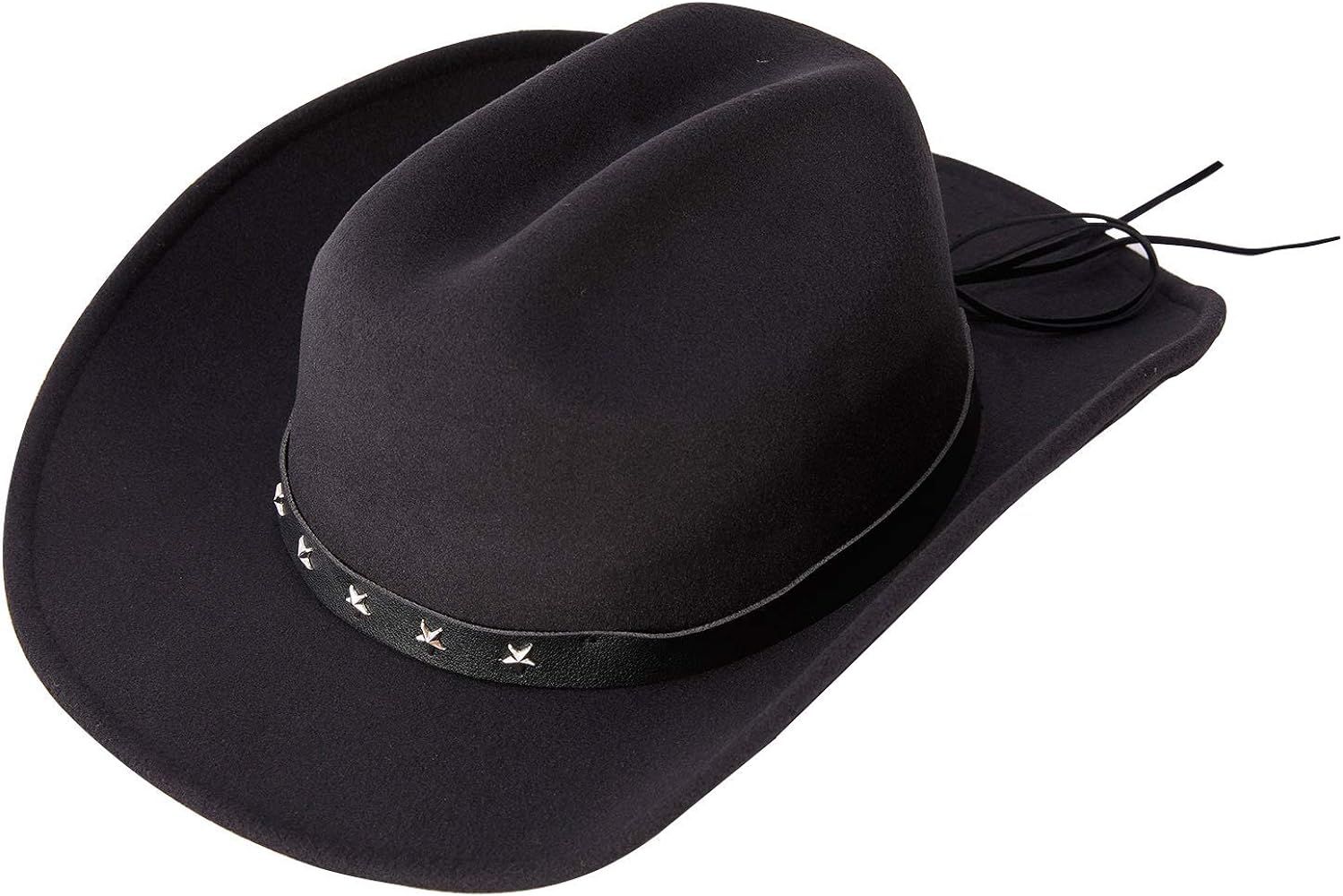 Daesan Western Cowboy Hats Cowgirl Sheriff Hat Wide Brim Felt Fedora Men Women Cosplay Costume | Amazon (US)