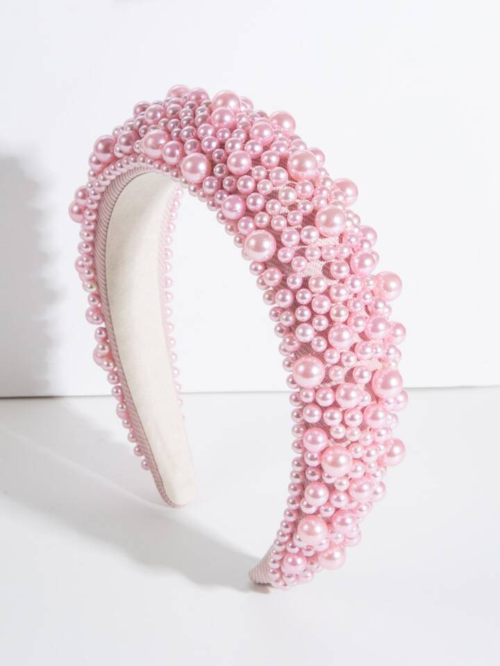 Faux Pearl Decor Wide Headband Elegant | SHEIN