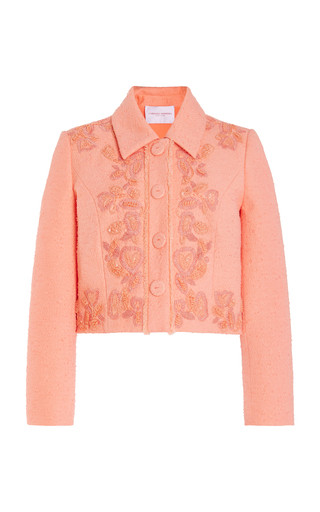 Embroidered Cropped Cotton-Linen Jacket | Moda Operandi (Global)
