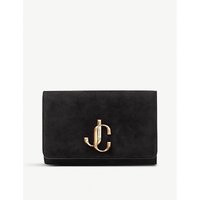 Varenne logo-plaqué suede clutch | Selfridges