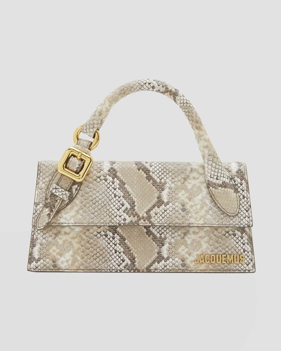 Jacquemus Le Chiquito Long Snake-Embossed Top-Handle Bag | Neiman Marcus